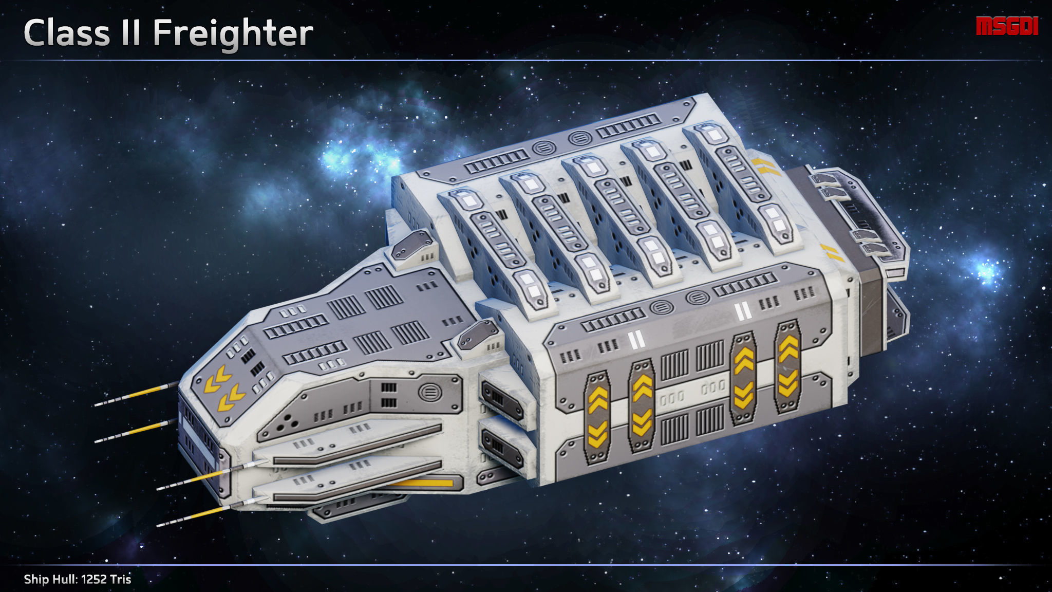 Spaceship Freighters Low-poly 3D model_2