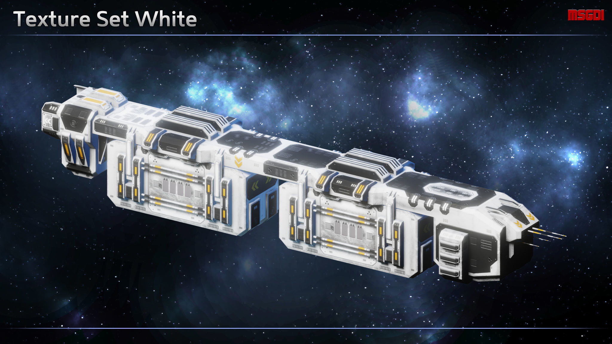 Spaceship Freighters Low-poly 3D model_8