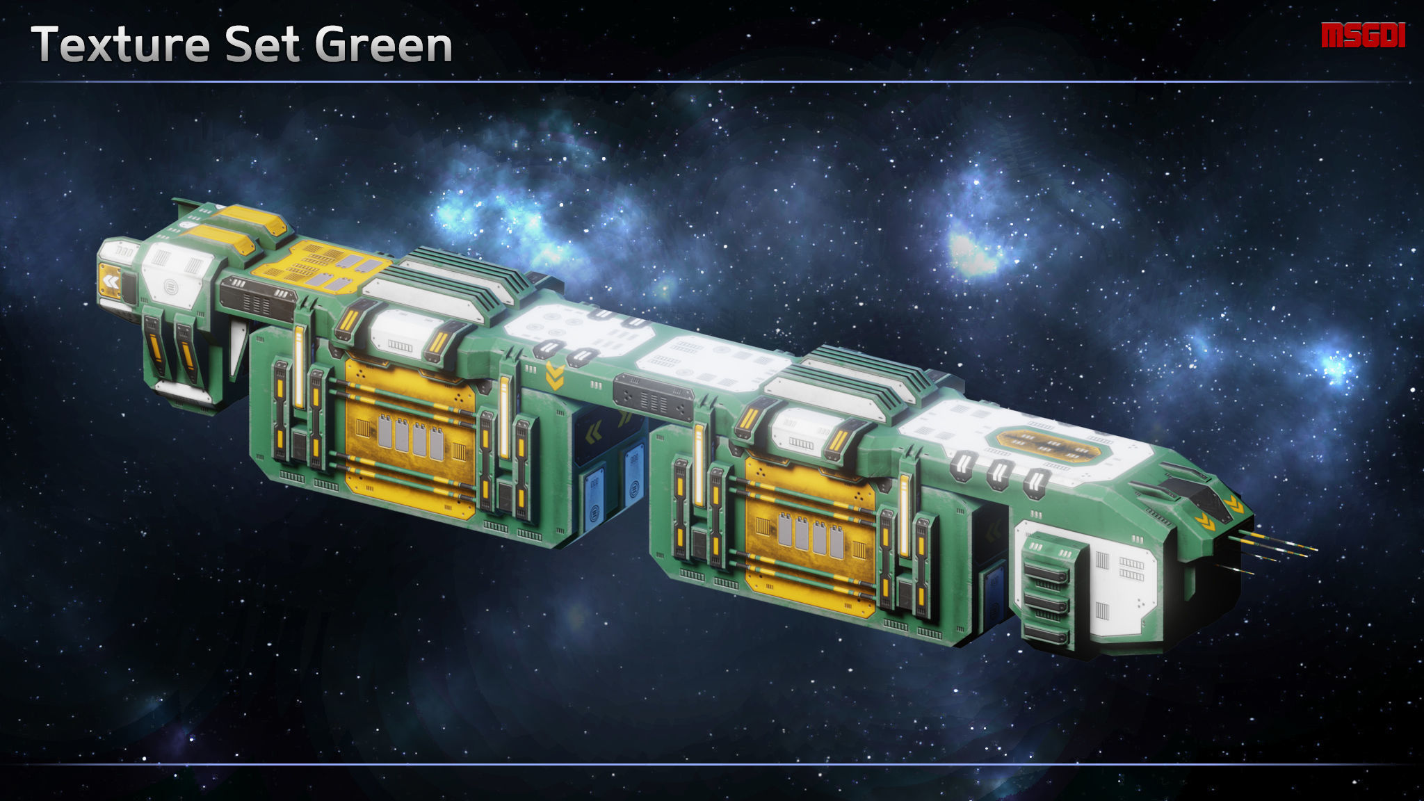 Spaceship Freighters Low-poly 3D model_5