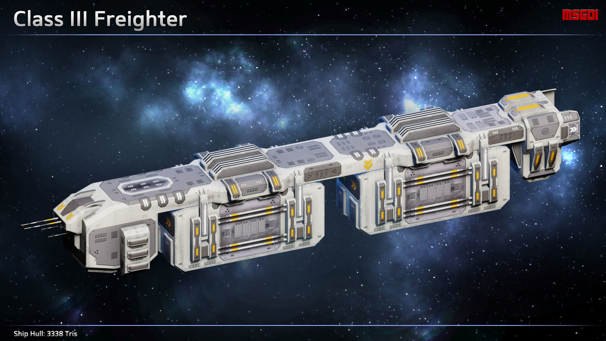 Spaceship Freighters Low-poly 3D model_3