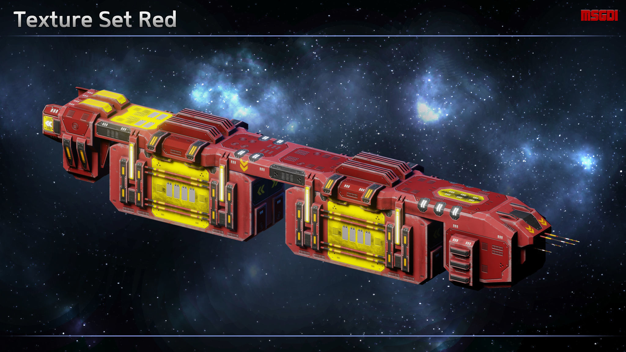 Spaceship Freighters Low-poly 3D model_7