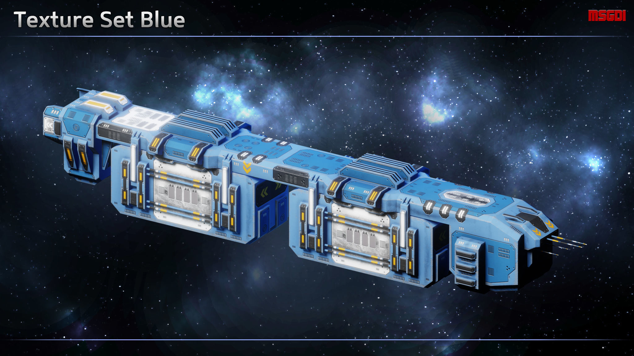 Spaceship Freighters Low-poly 3D model_4