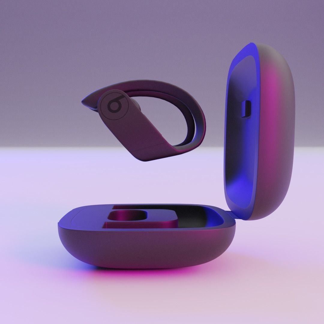 BEATS POWERBEATS PRO NAVY Low-poly 3D model_4