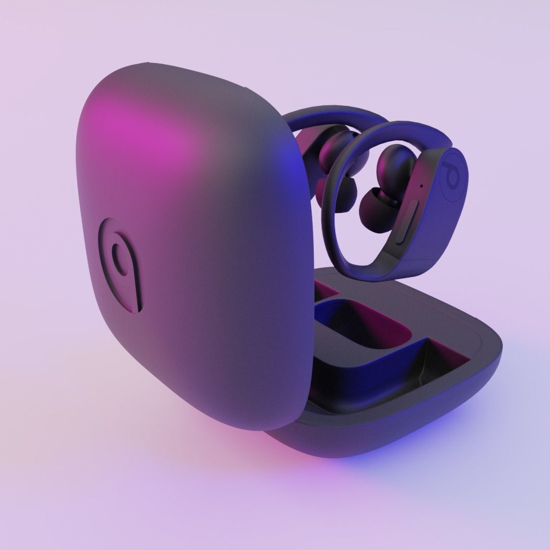 BEATS POWERBEATS PRO NAVY Low-poly 3D model_5