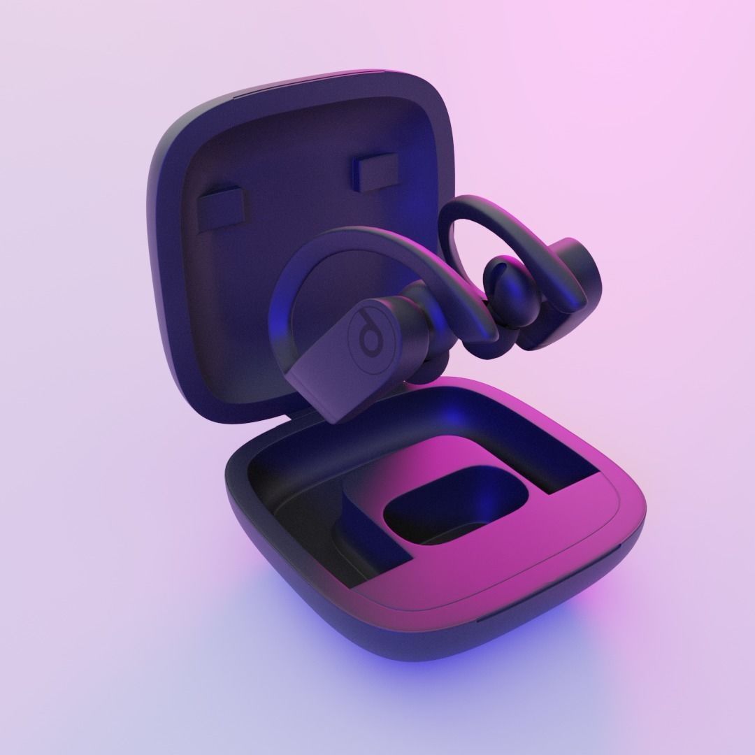 BEATS POWERBEATS PRO NAVY Low-poly 3D model_1