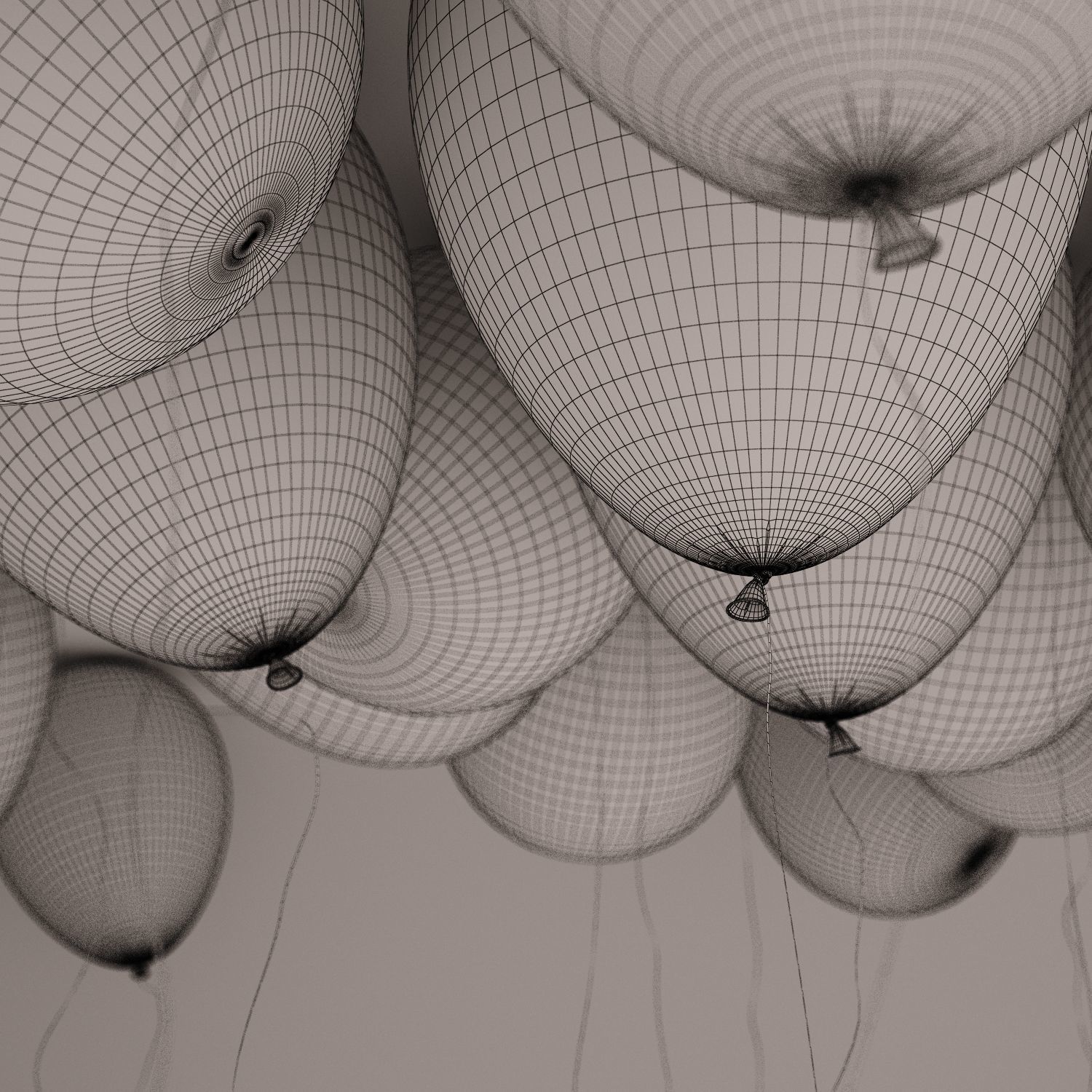 25 air balloons 3D model_1