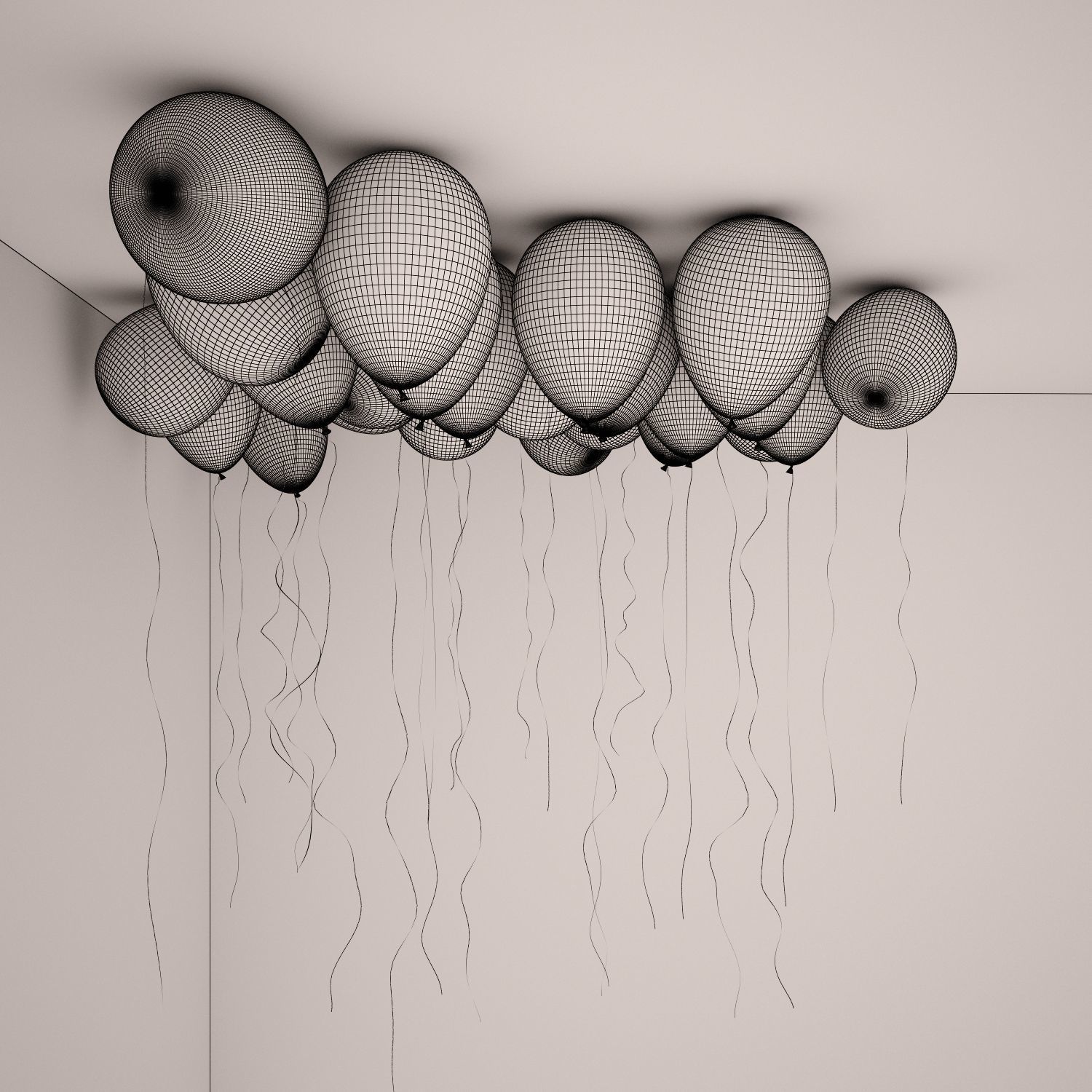 25 air balloons 3D model_3