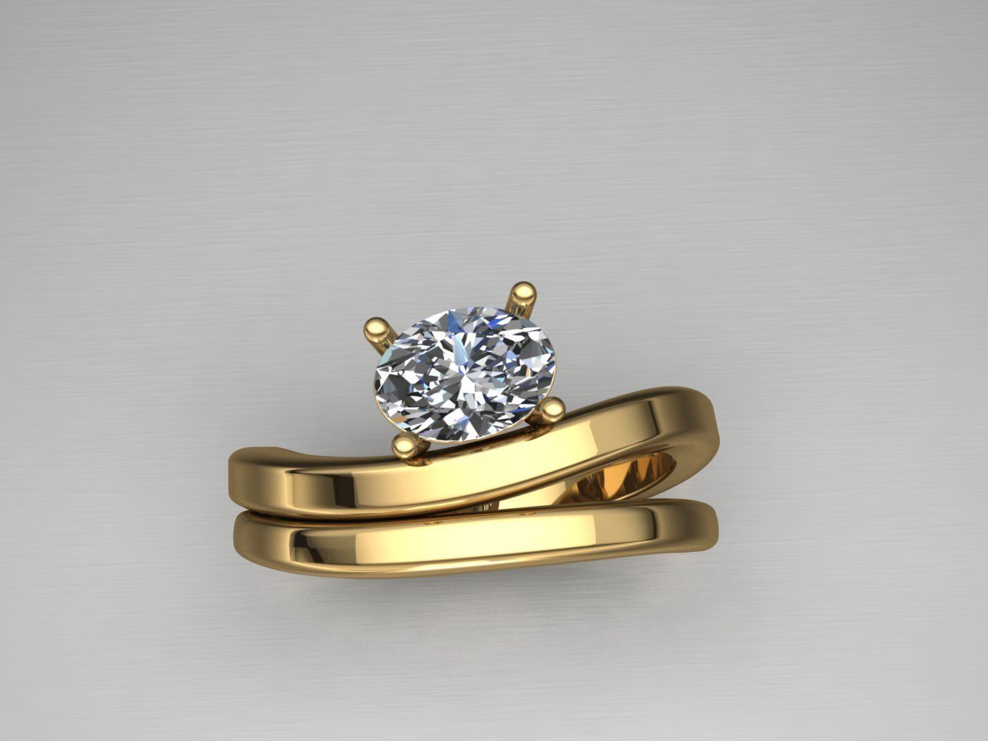 Oval Ring US 6 3D print model_3