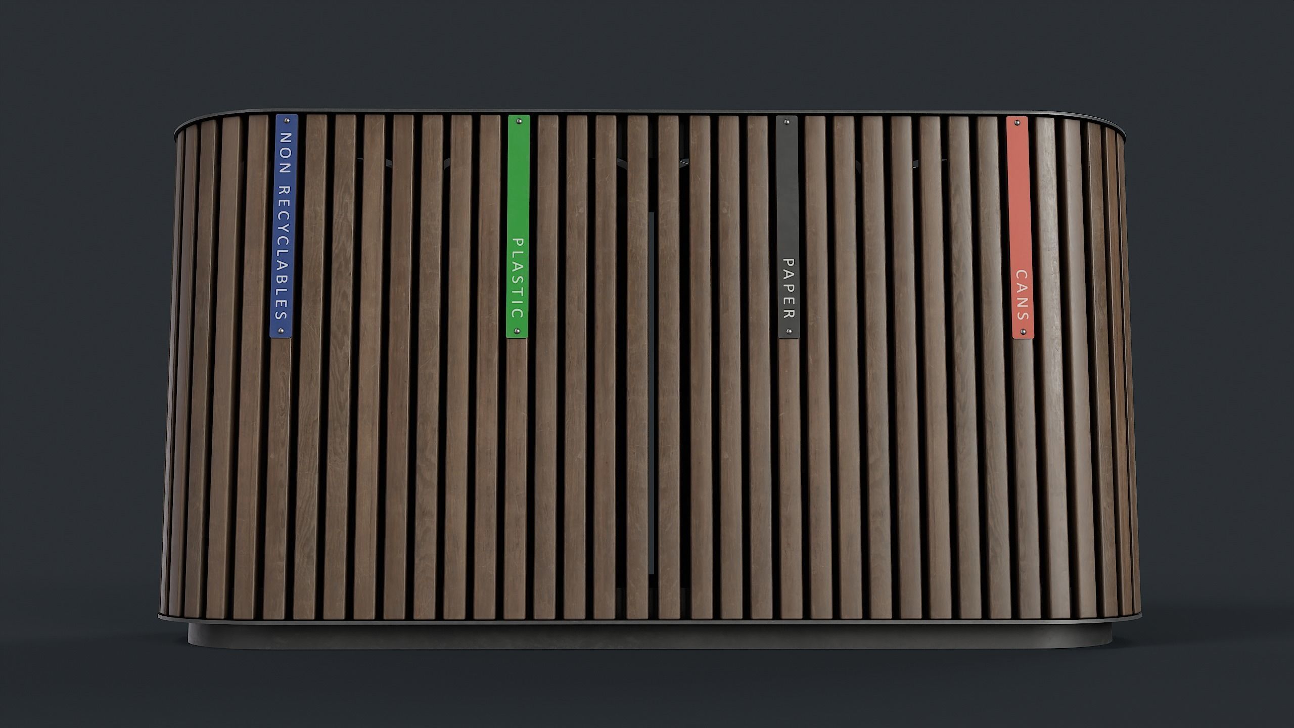 Street Trash Can 44 PBR Game Ready Low-poly 3D model_4