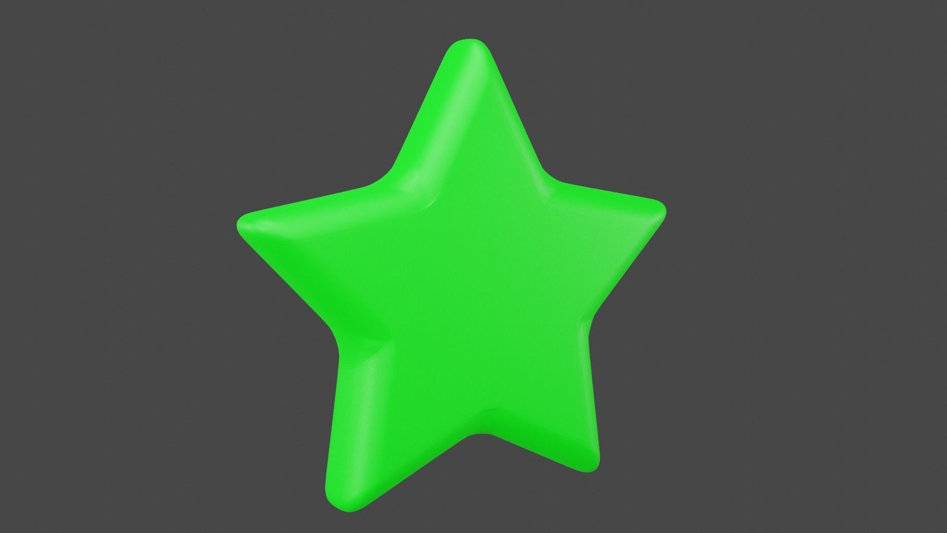 Green Star Low-poly 3D model_6