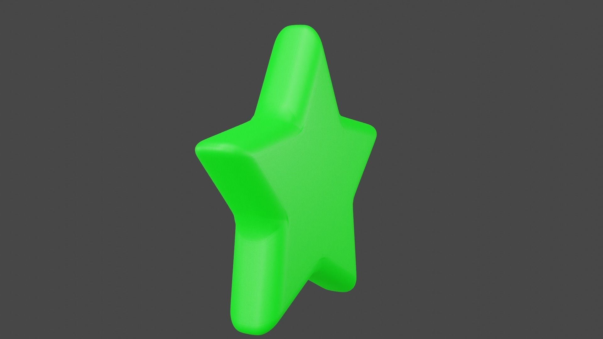 Green Star Low-poly 3D model_7