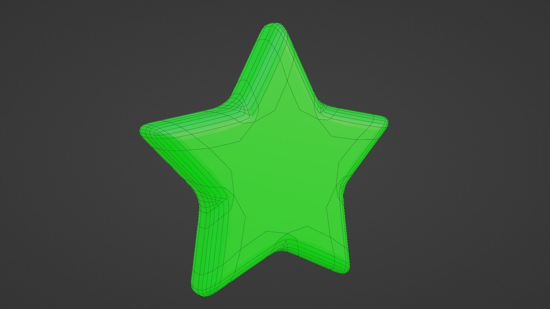 Green Star Low-poly 3D model_14