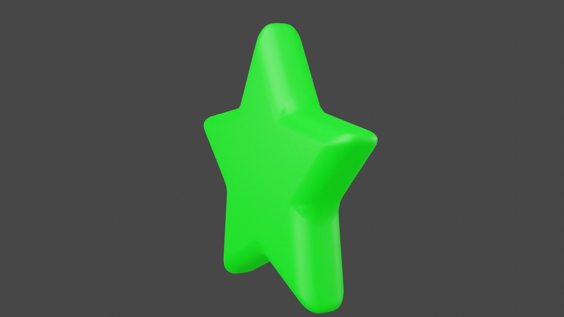 Green Star Low-poly 3D model_9