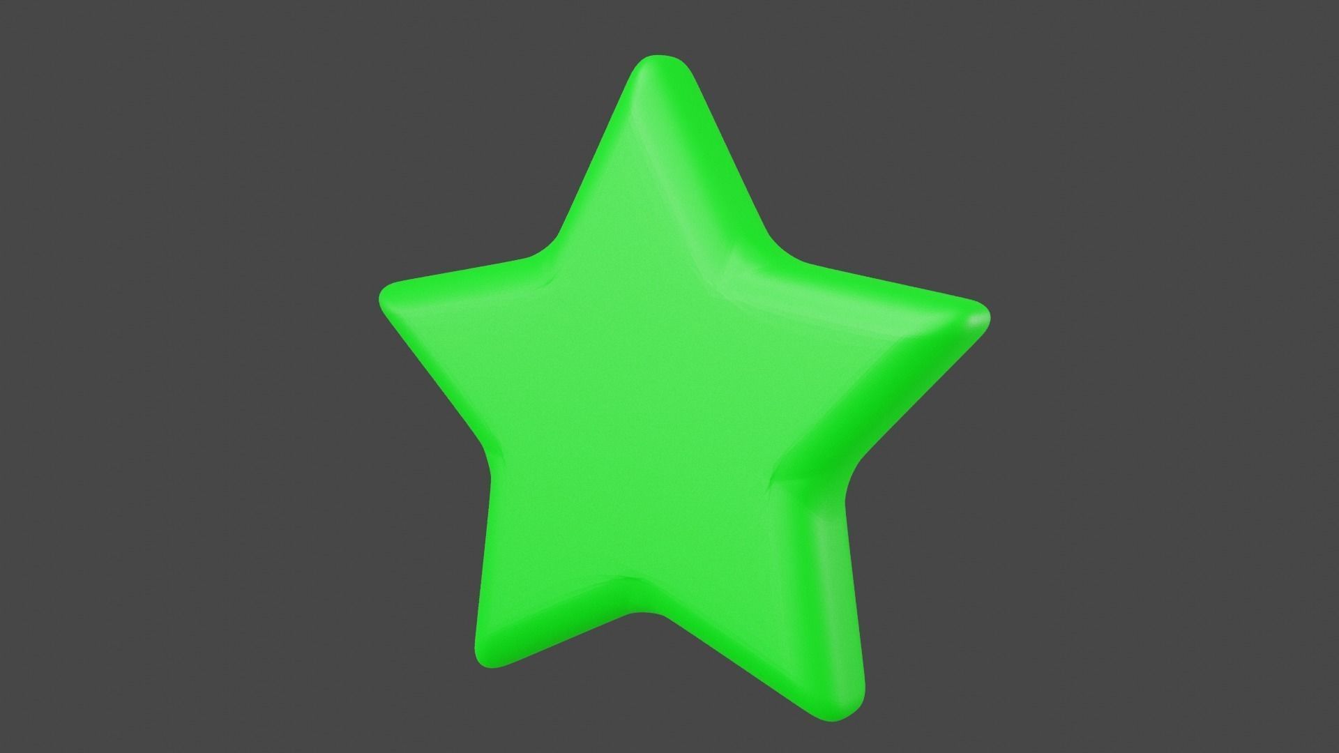 Green Star Low-poly 3D model_2