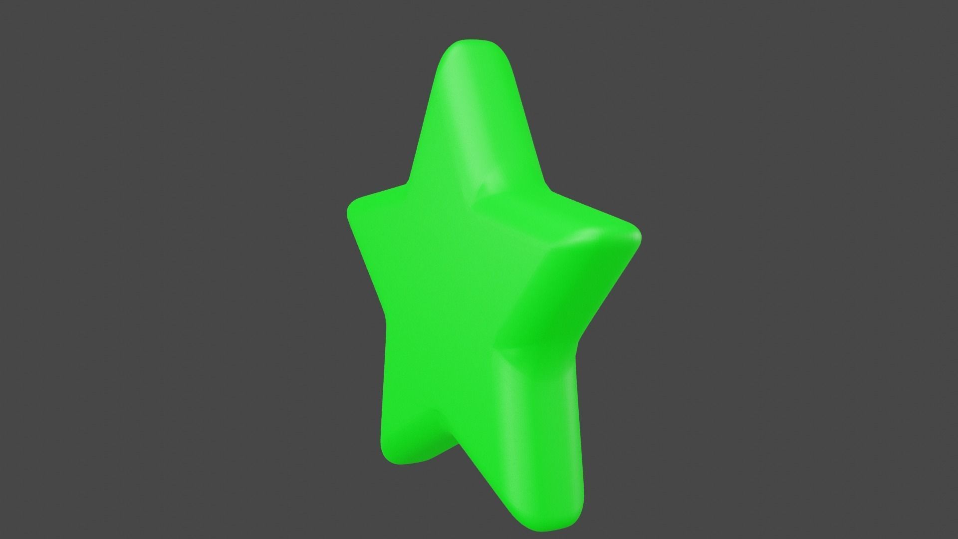 Green Star Low-poly 3D model_8