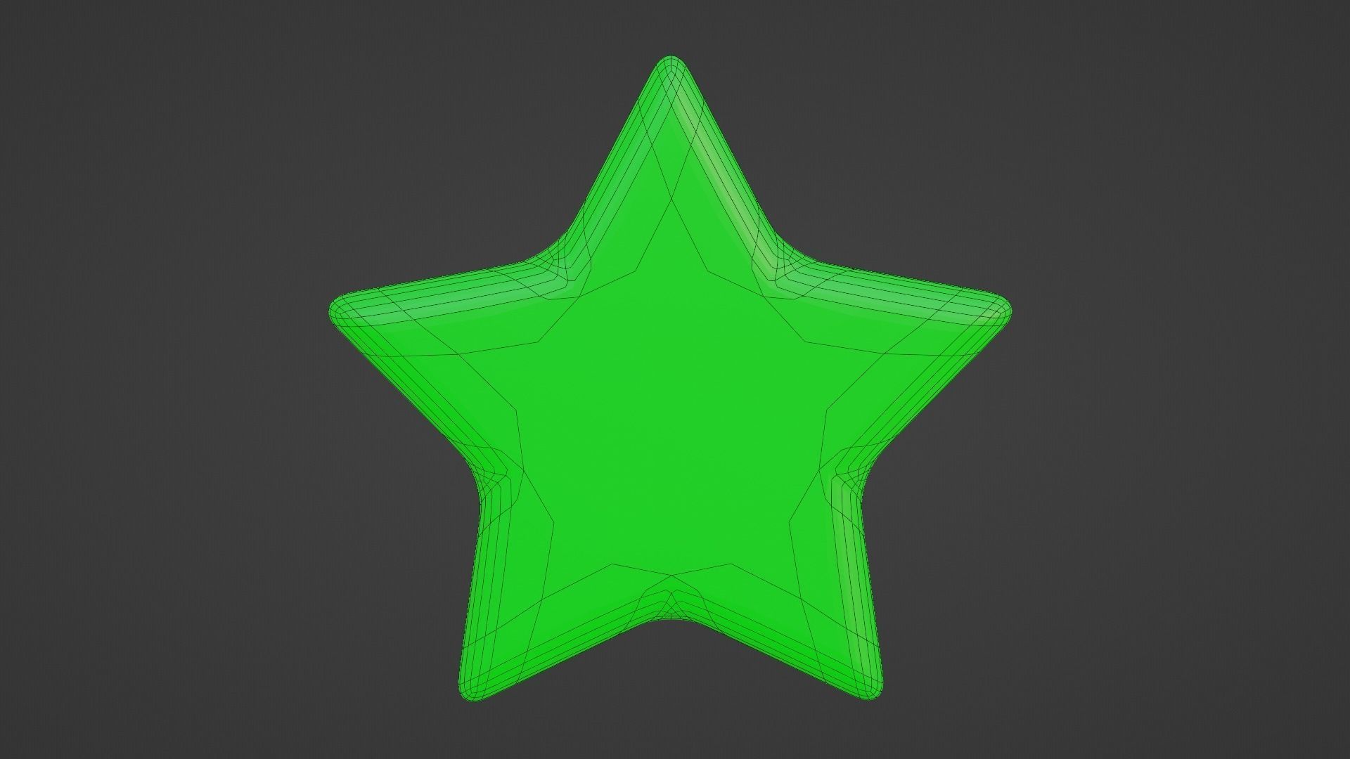 Green Star Low-poly 3D model_15
