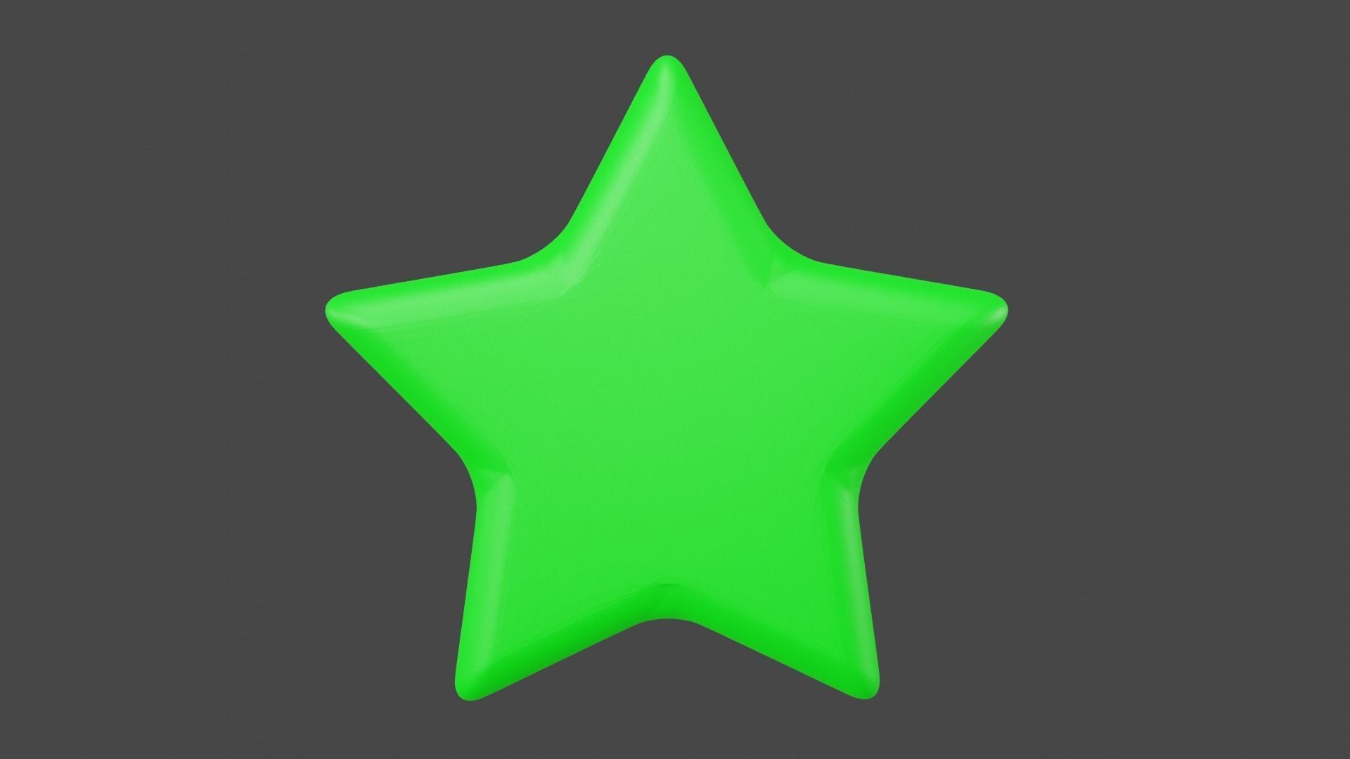 Green Star Low-poly 3D model_3