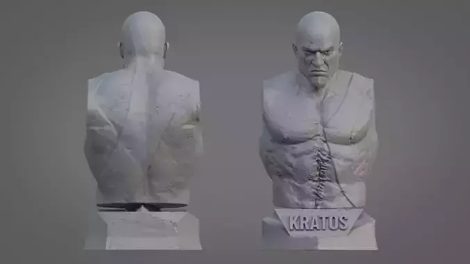 KRATOS ULTRA-DETAILED SUPPORT-FREE BUST 3D MODEL