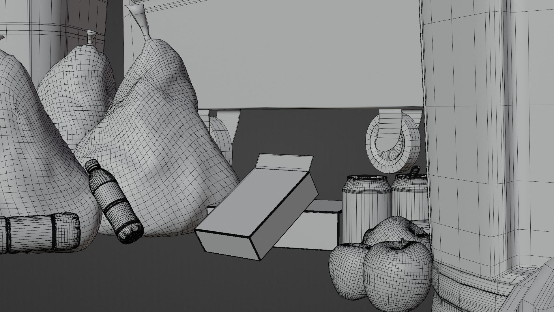 Urban Trash set Low-poly 3D model_6