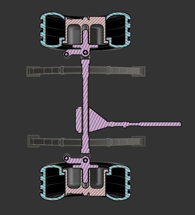 Front axle remodeling for revel 85 7222 3D print model_4