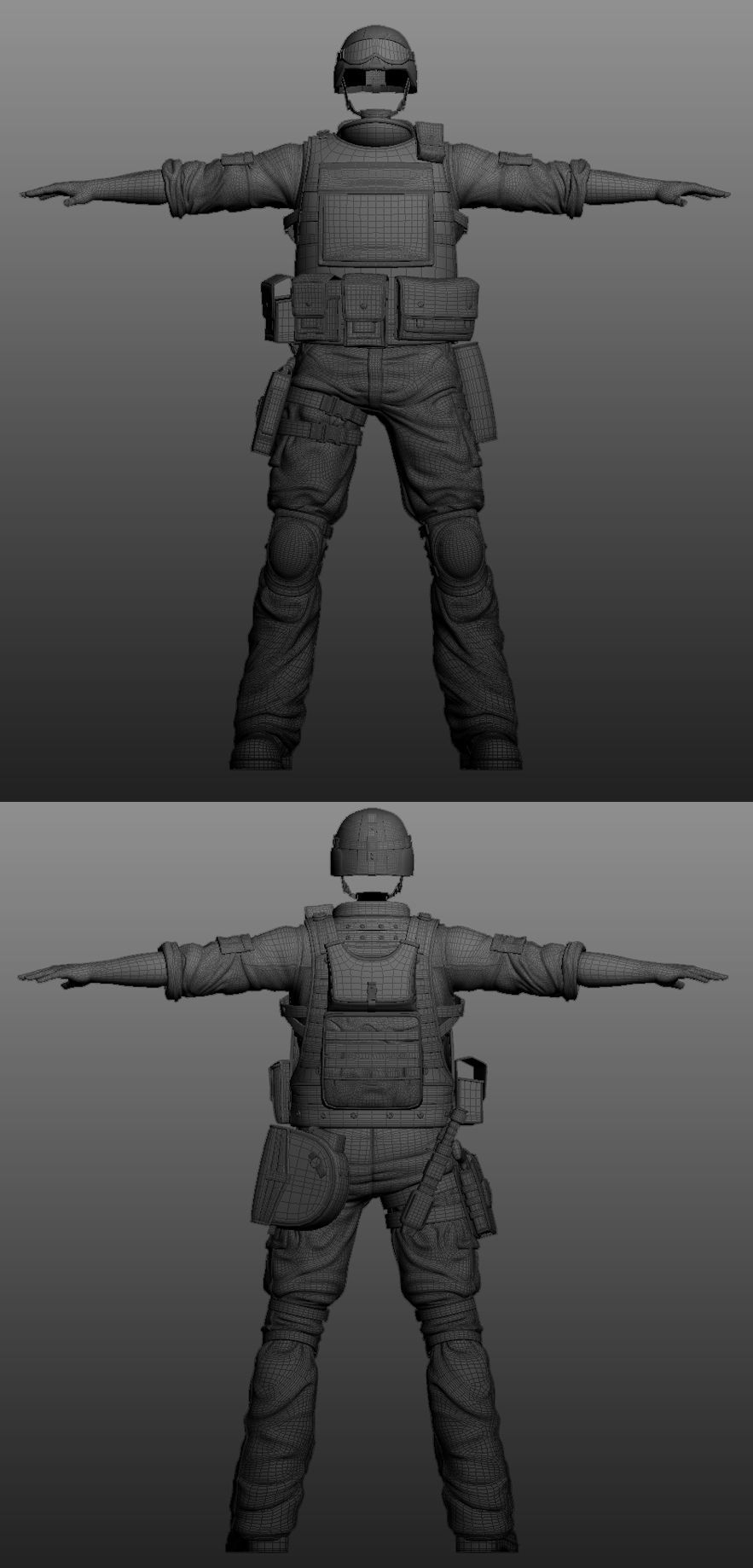 Animated Soldier Low-poly 3D model_20