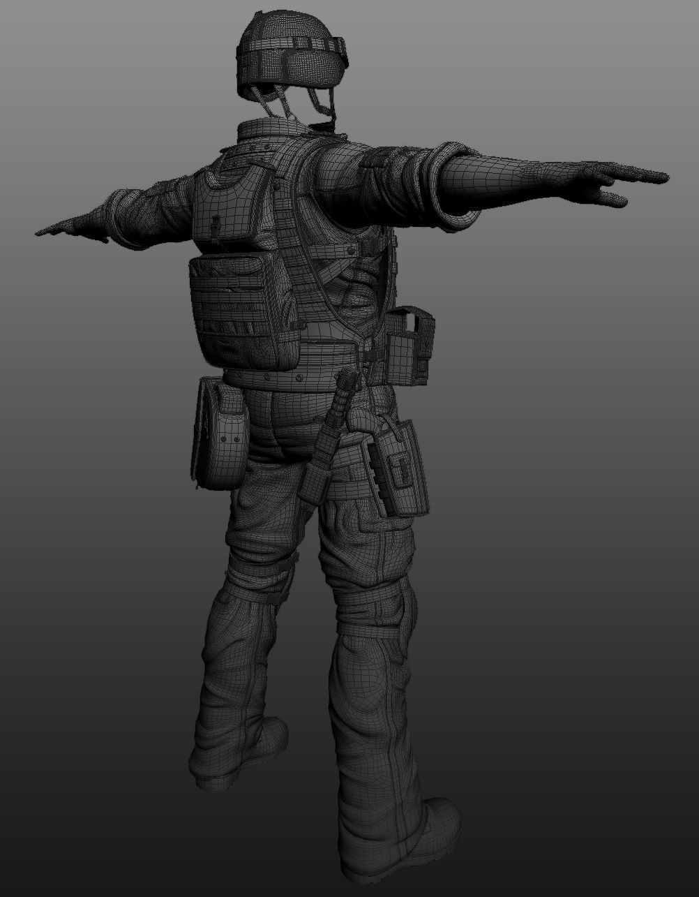 Animated Soldier Low-poly 3D model_15