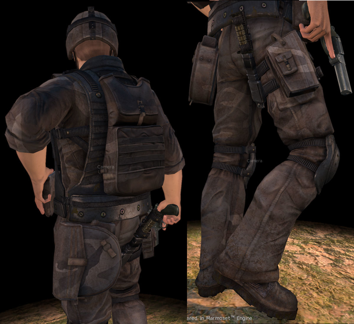 Animated Soldier Low-poly 3D model_5
