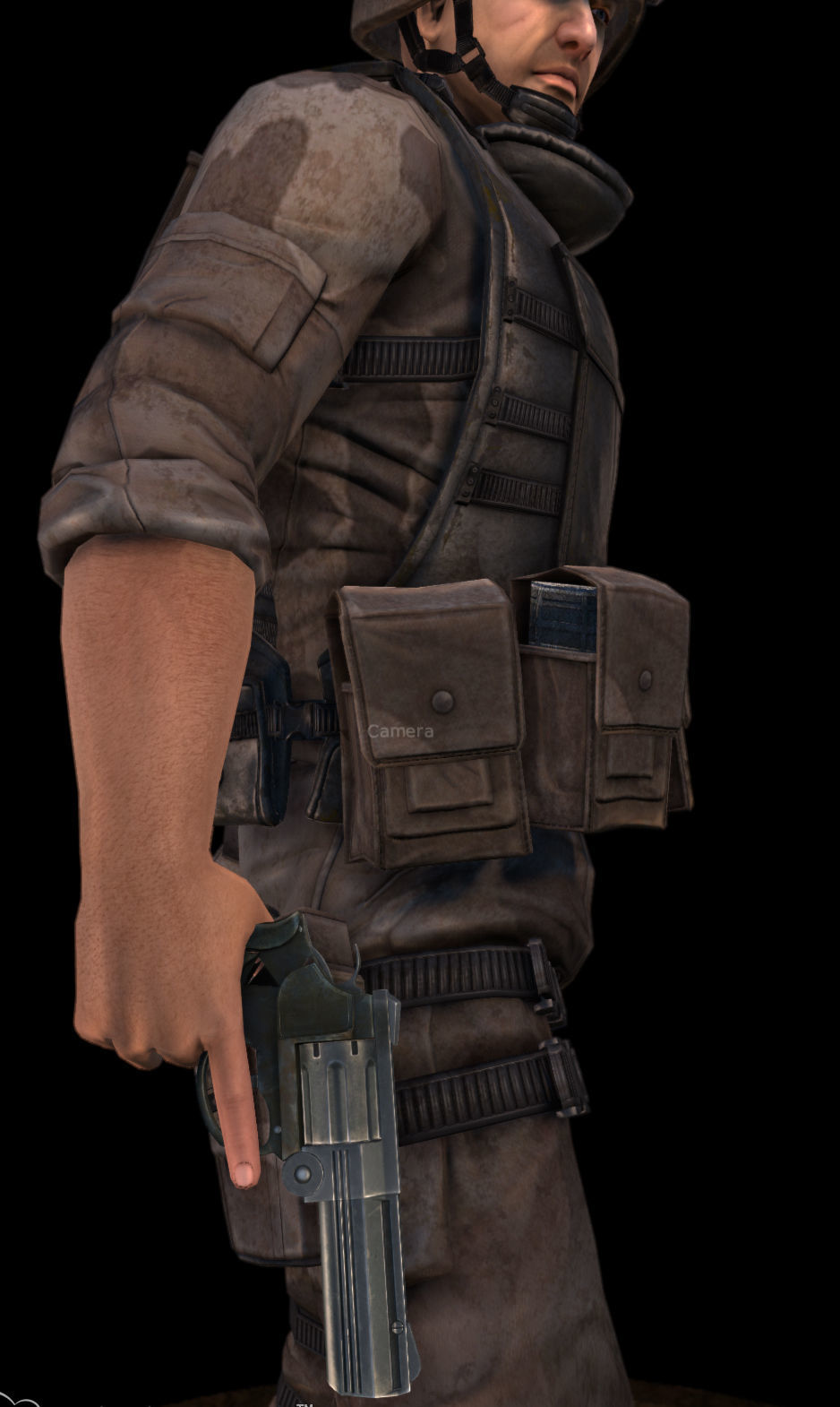 Animated Soldier Low-poly 3D model_4