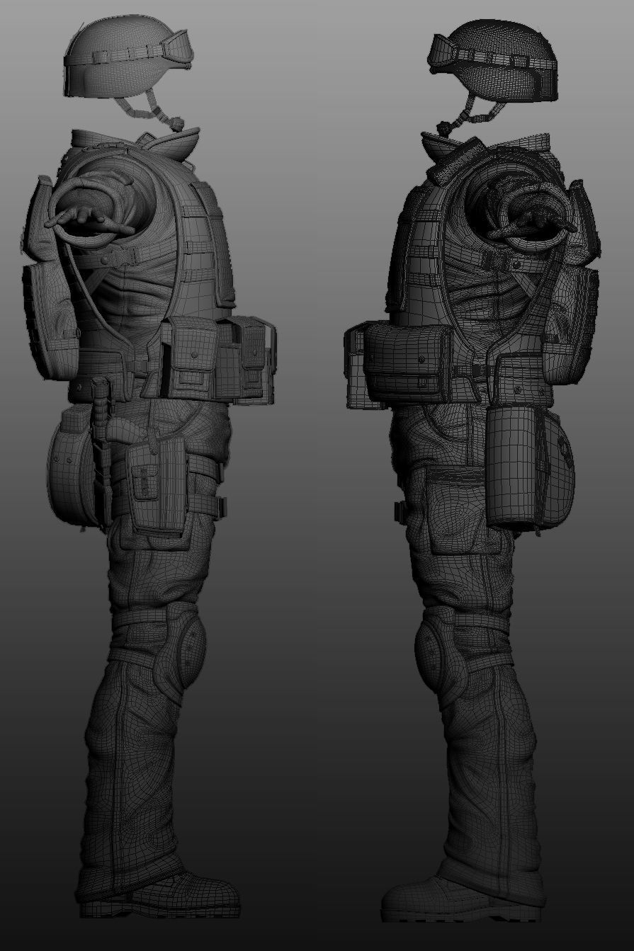 Animated Soldier Low-poly 3D model_18