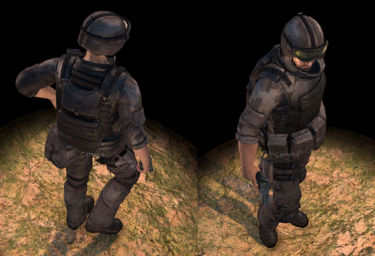 Animated Soldier Low-poly 3D model_6