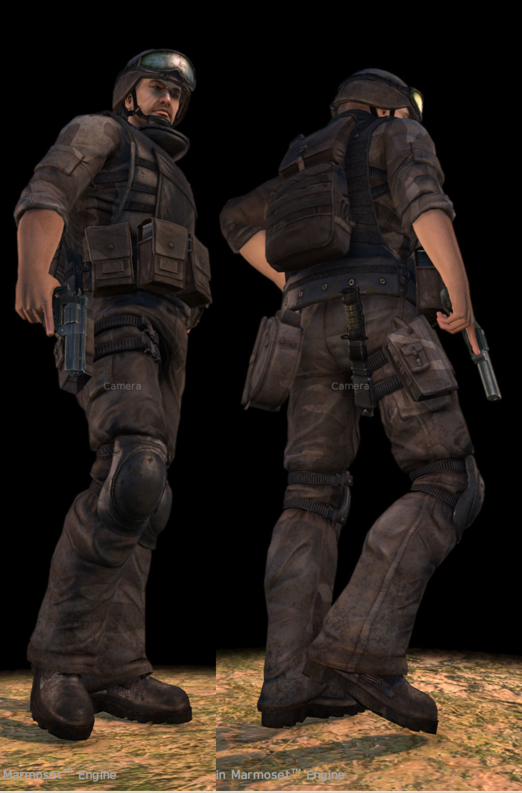 Animated Soldier Low-poly 3D model_2