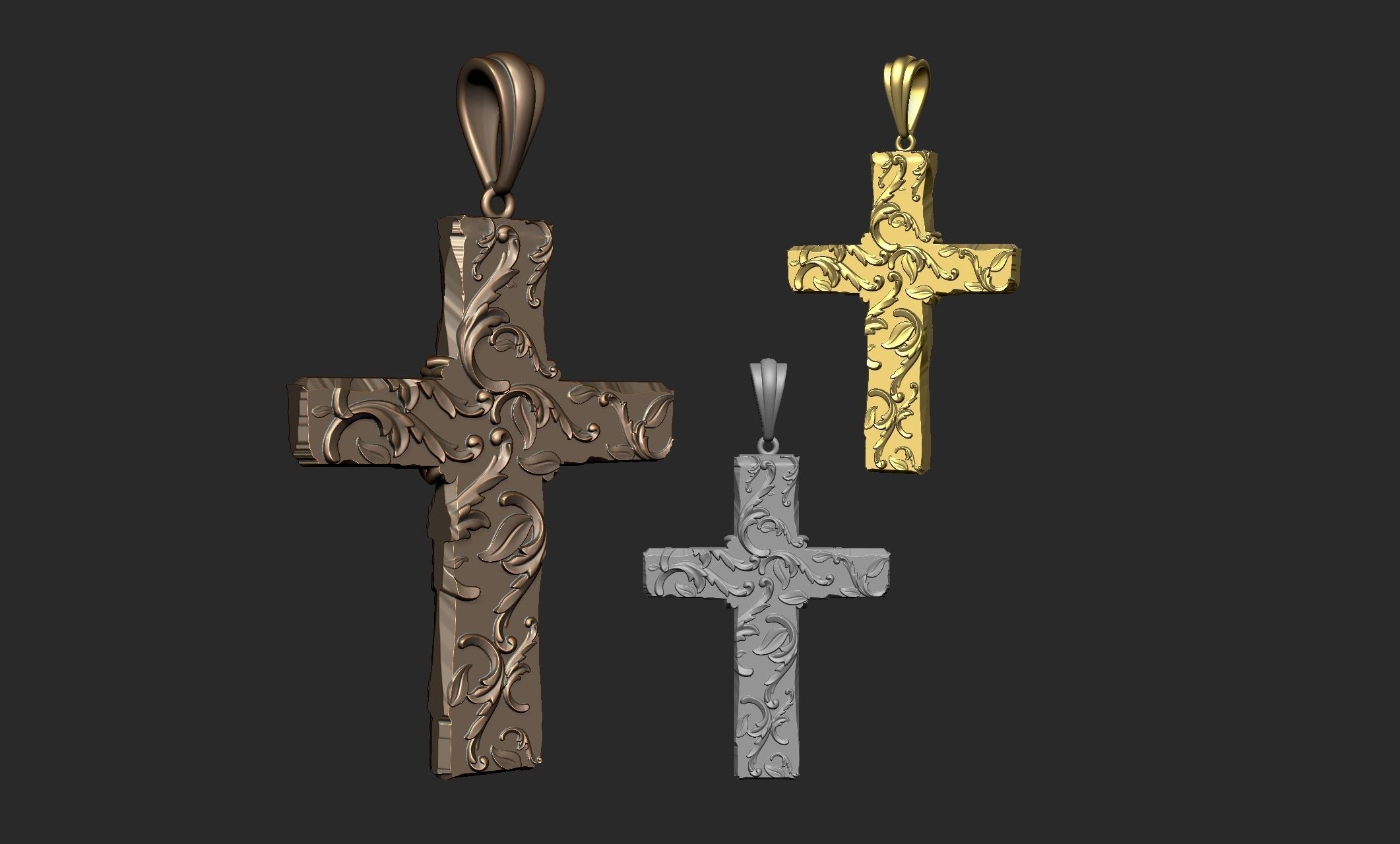 stylized cross 2 3D print model_3