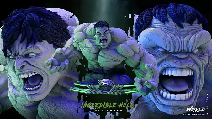 Wicked Marvel Hulk 2023 Bust Tested for 3d printing 3D print model