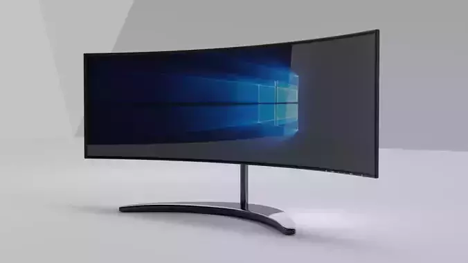 curved monitor  Free 3D model