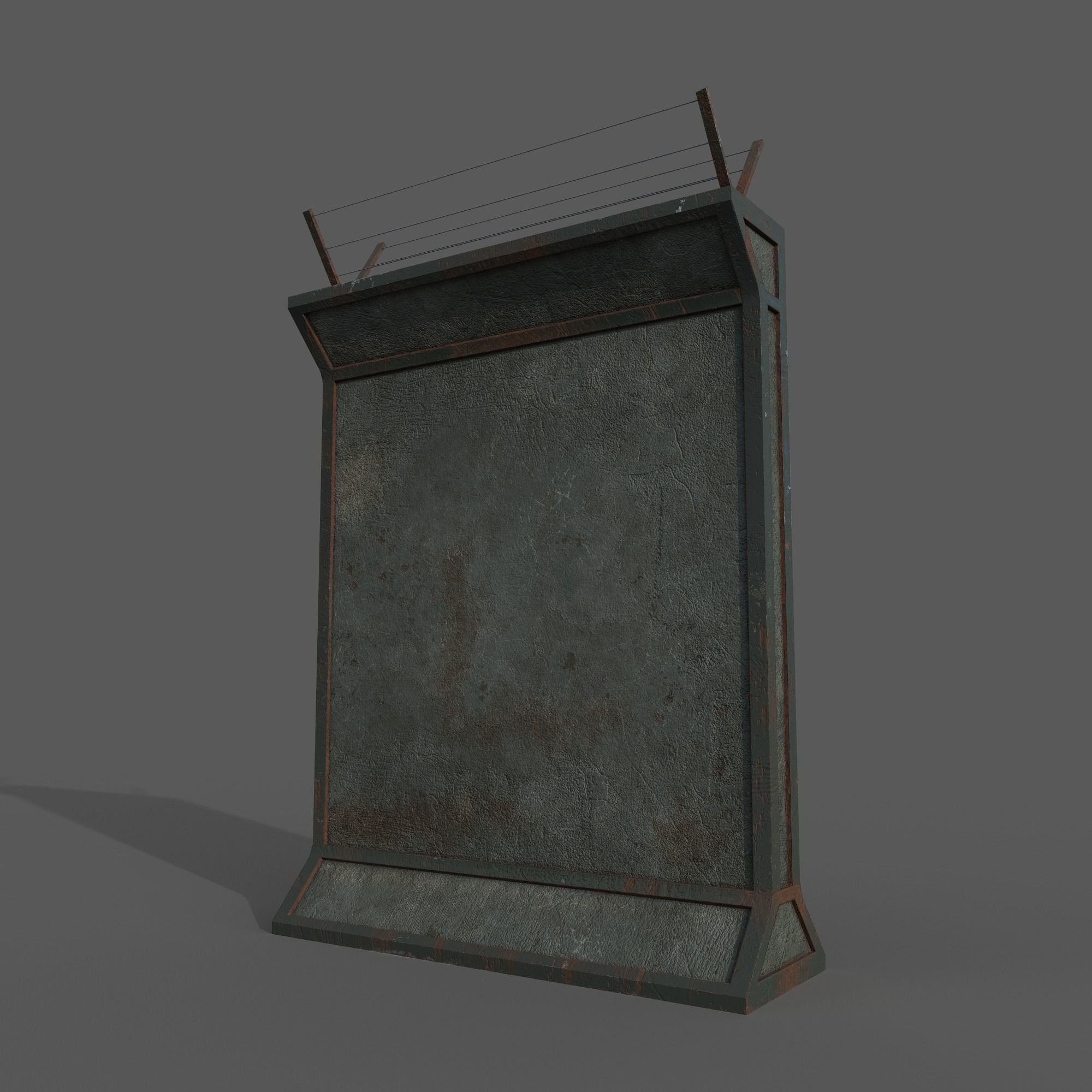 Concrete Wall Barricade Barrier 3D Model Collection_18