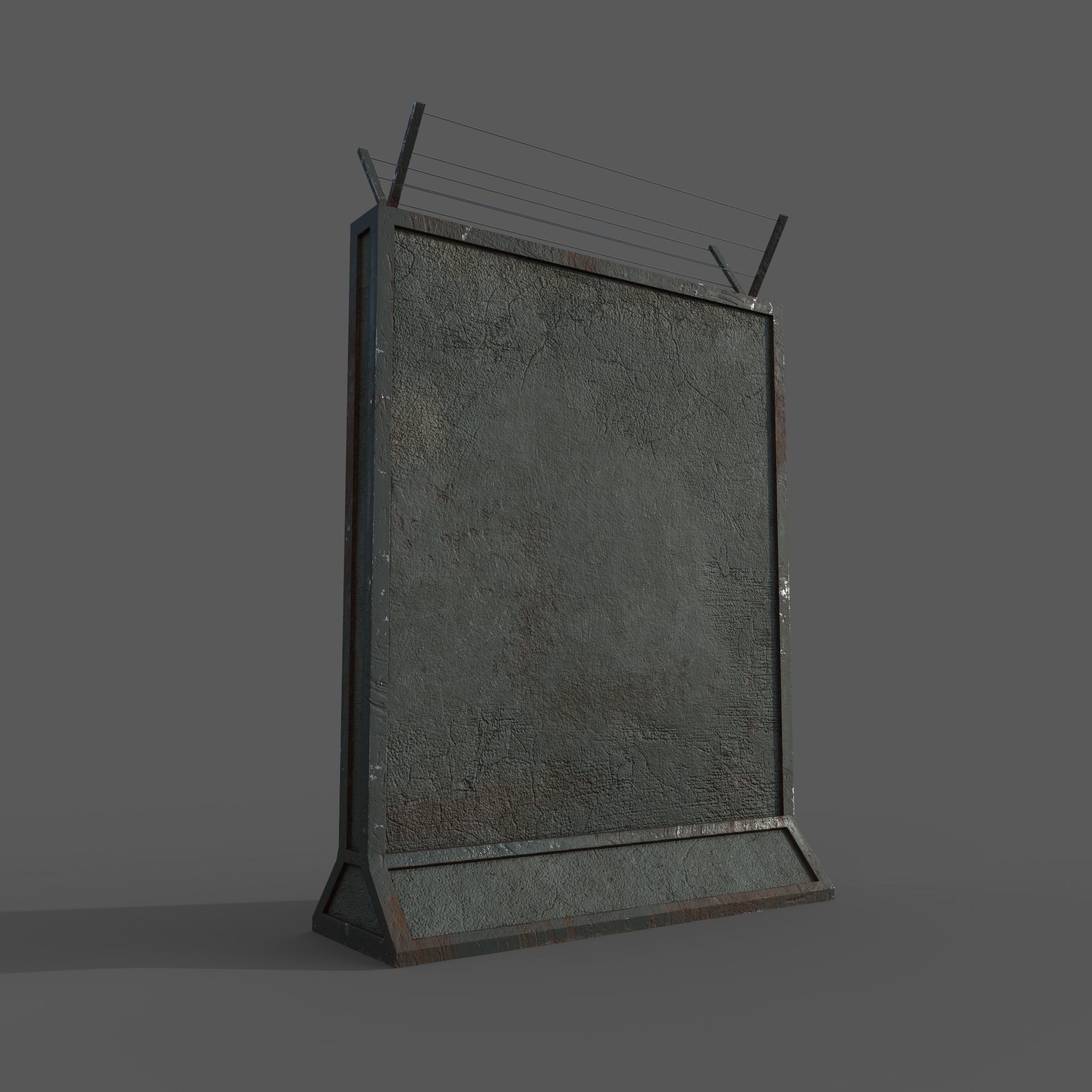 Concrete Wall Barricade Barrier 3D Model Collection_14