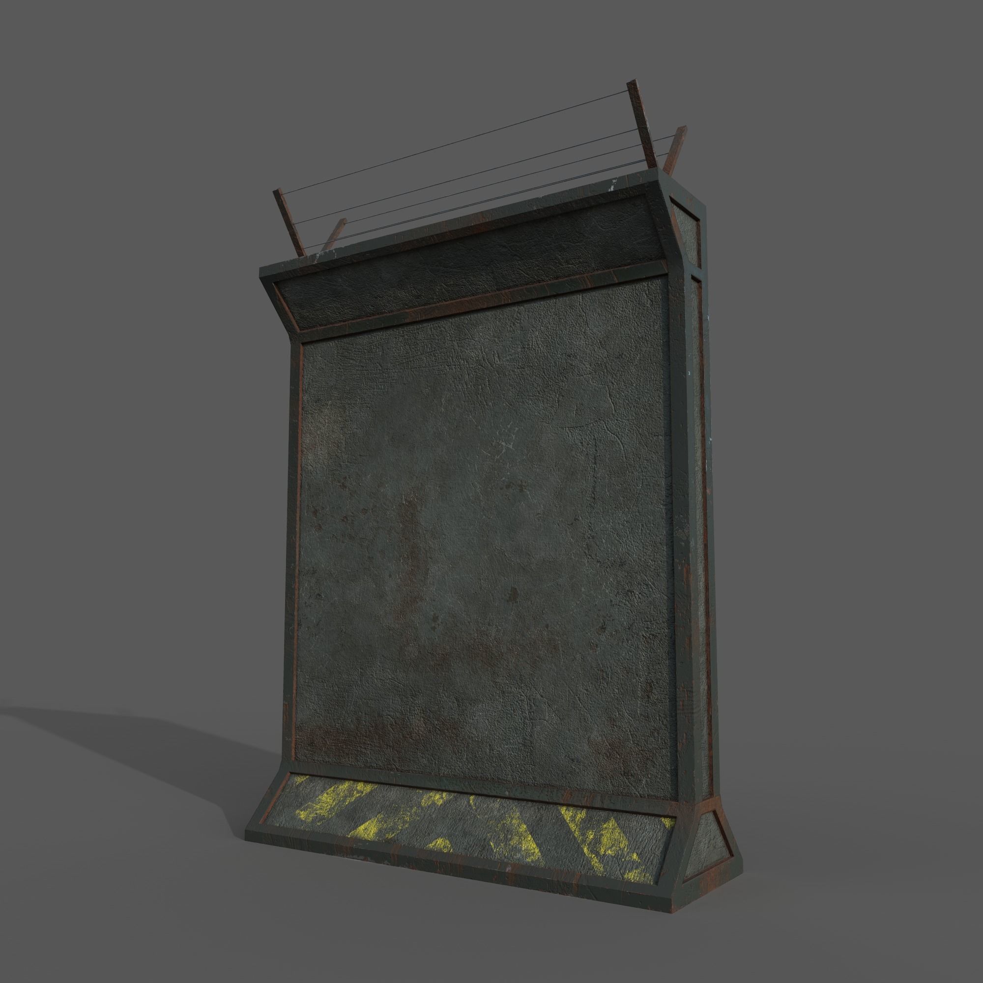 Concrete Wall Barricade Barrier 3D Model Collection_19
