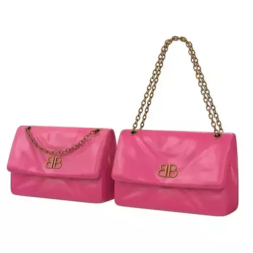 Balenciaga Monaco Medium Chain Bag Pink Low-poly 3D model