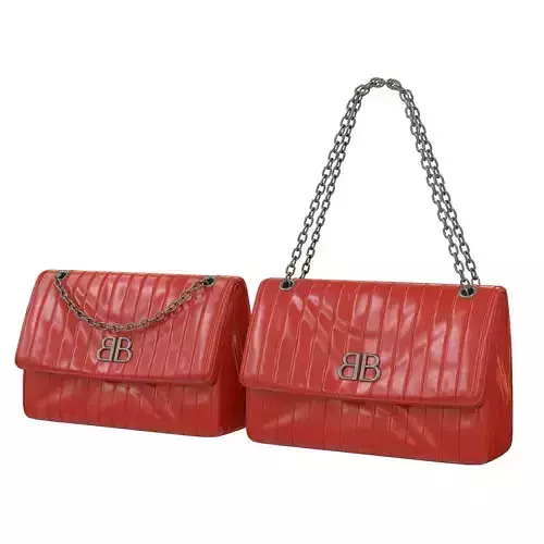 Balenciaga Monaco Medium Chain Bag Red Low-poly 3D model