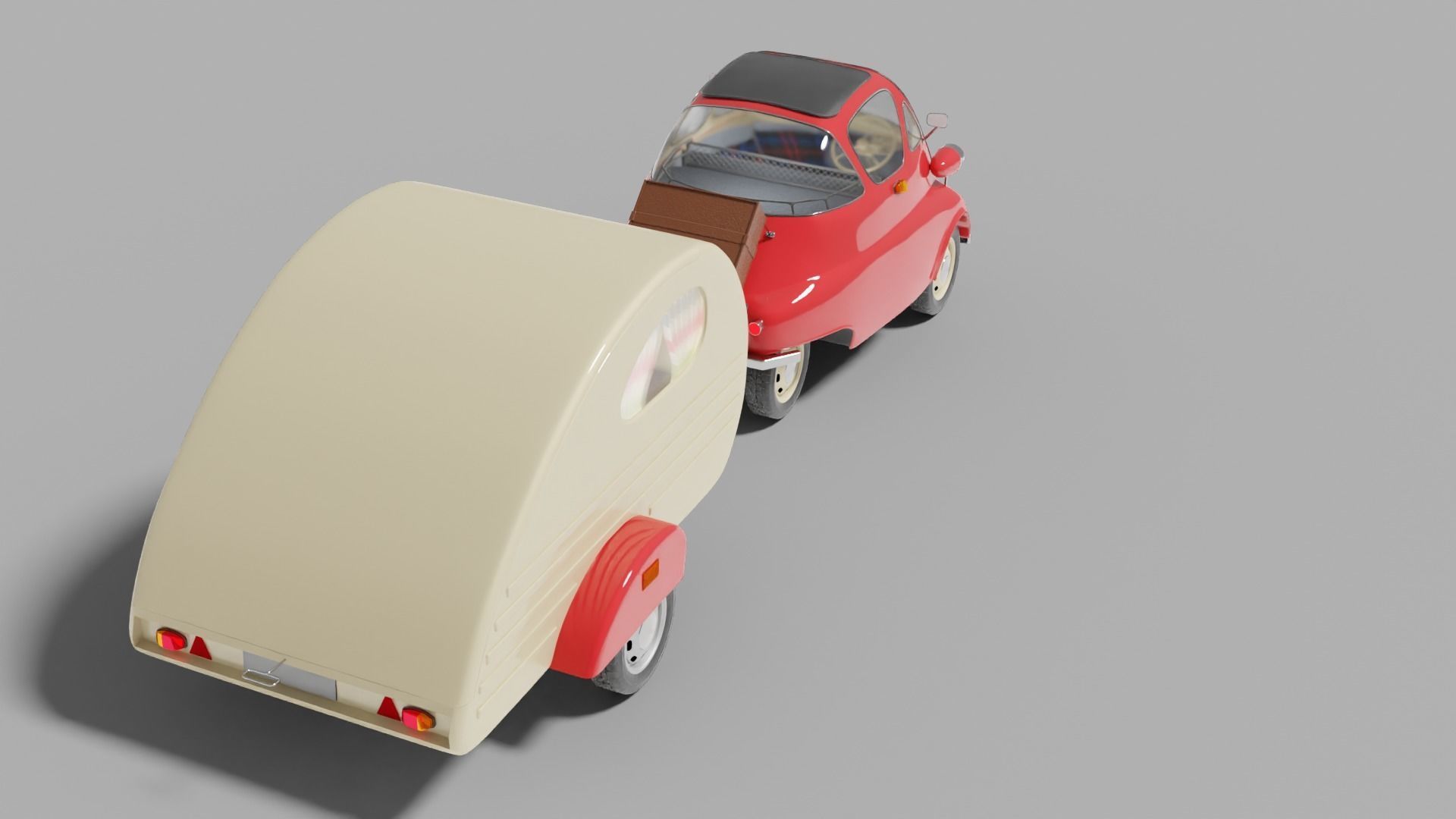 Vintage mini car 3D model_2