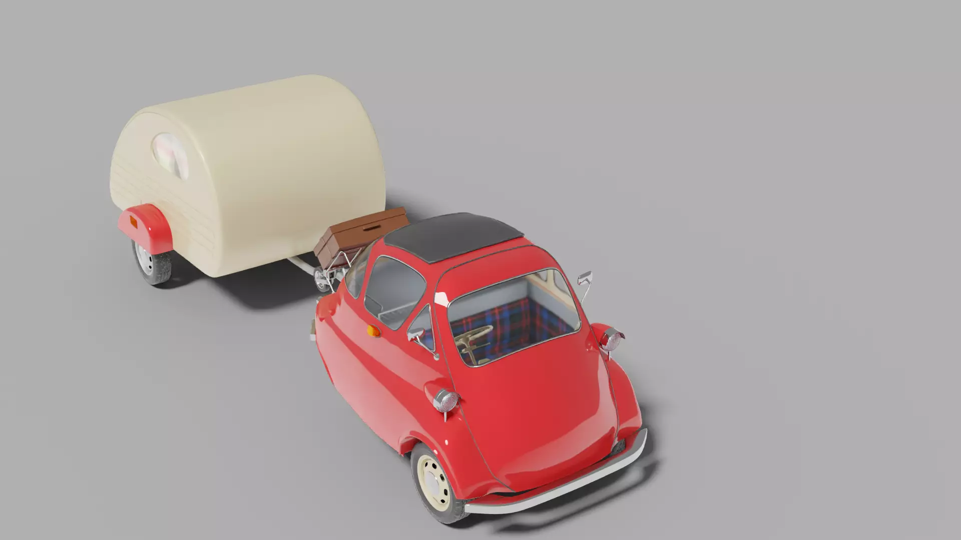 Vintage mini car 3D model_0