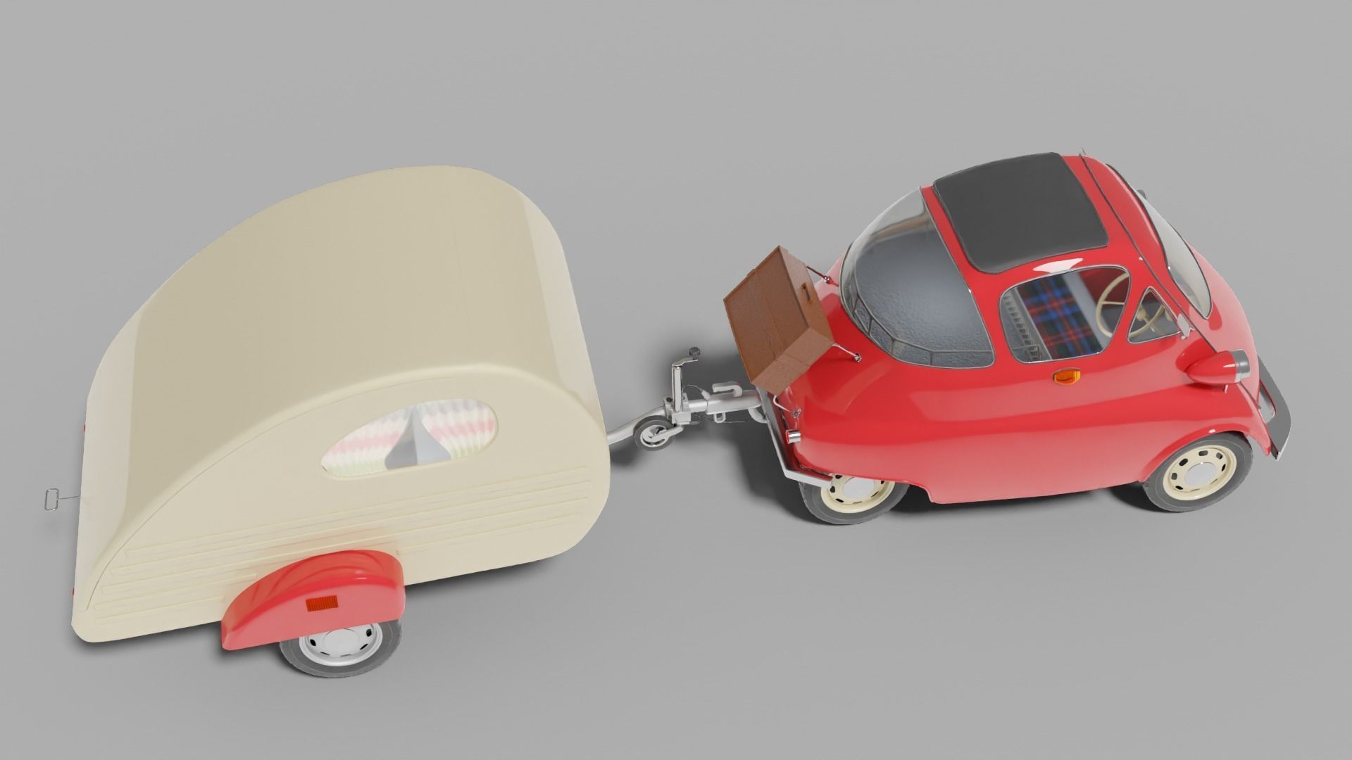 Vintage mini car 3D model_1