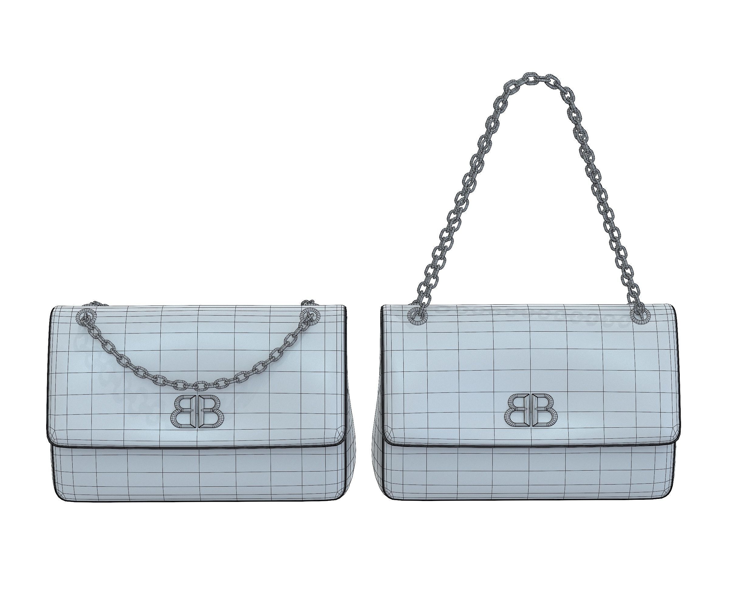 Balenciaga Monaco Medium Chain Bag 3D Model Collection_7
