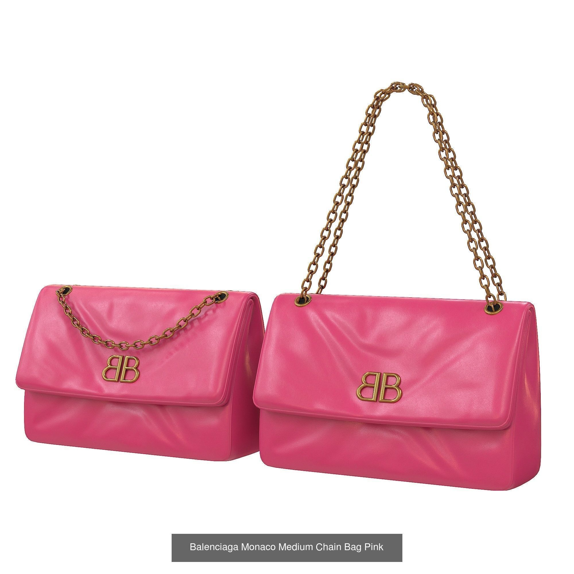 Balenciaga Monaco Medium Chain Bag 3D Model Collection_2