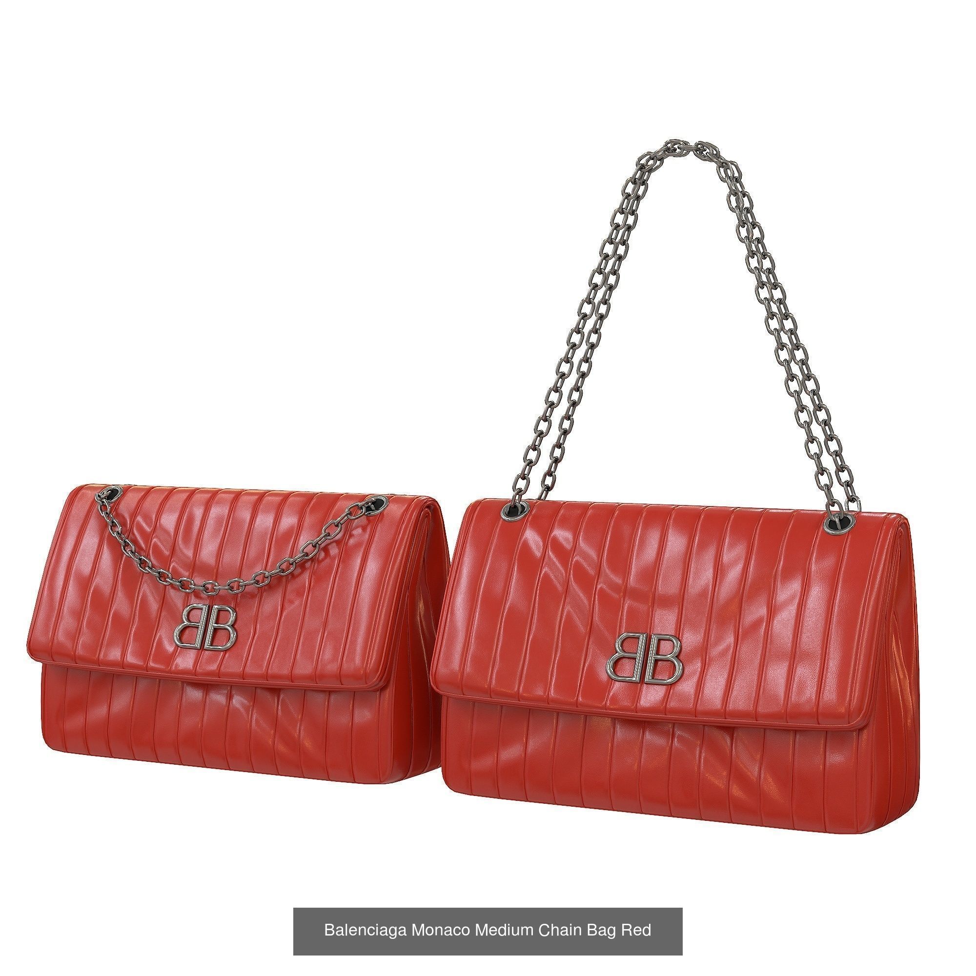Balenciaga Monaco Medium Chain Bag 3D Model Collection_4