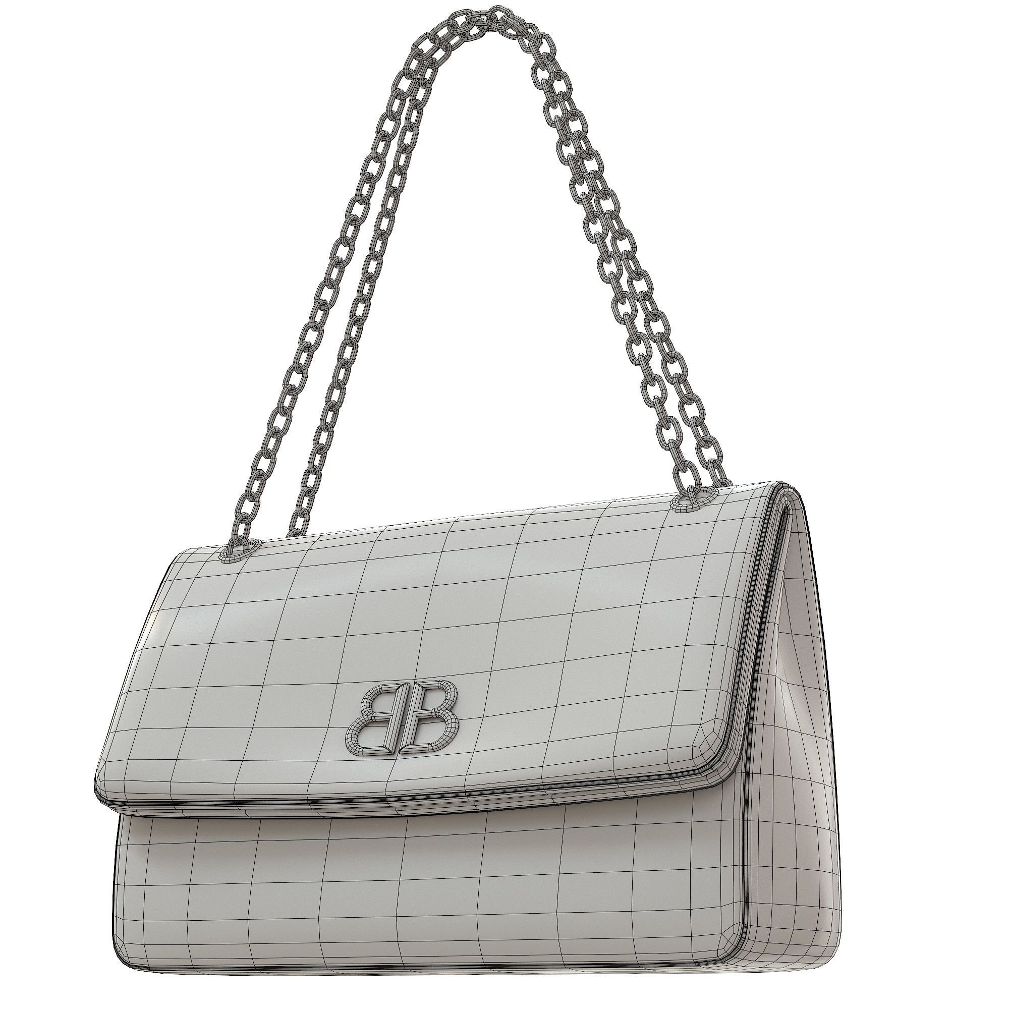 Balenciaga Monaco Medium Chain Bag 3D Model Collection_14