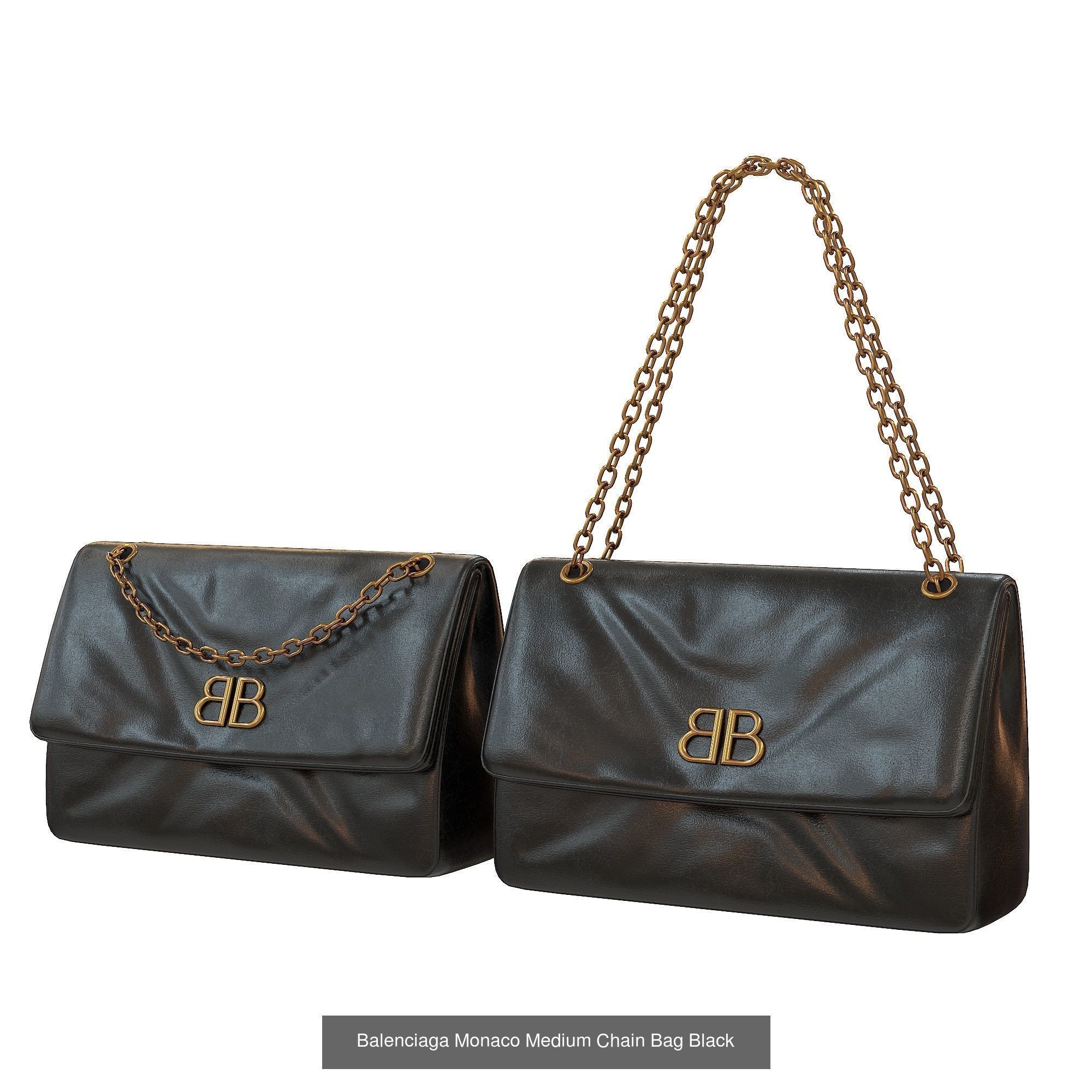 Balenciaga Monaco Medium Chain Bag 3D Model Collection_1