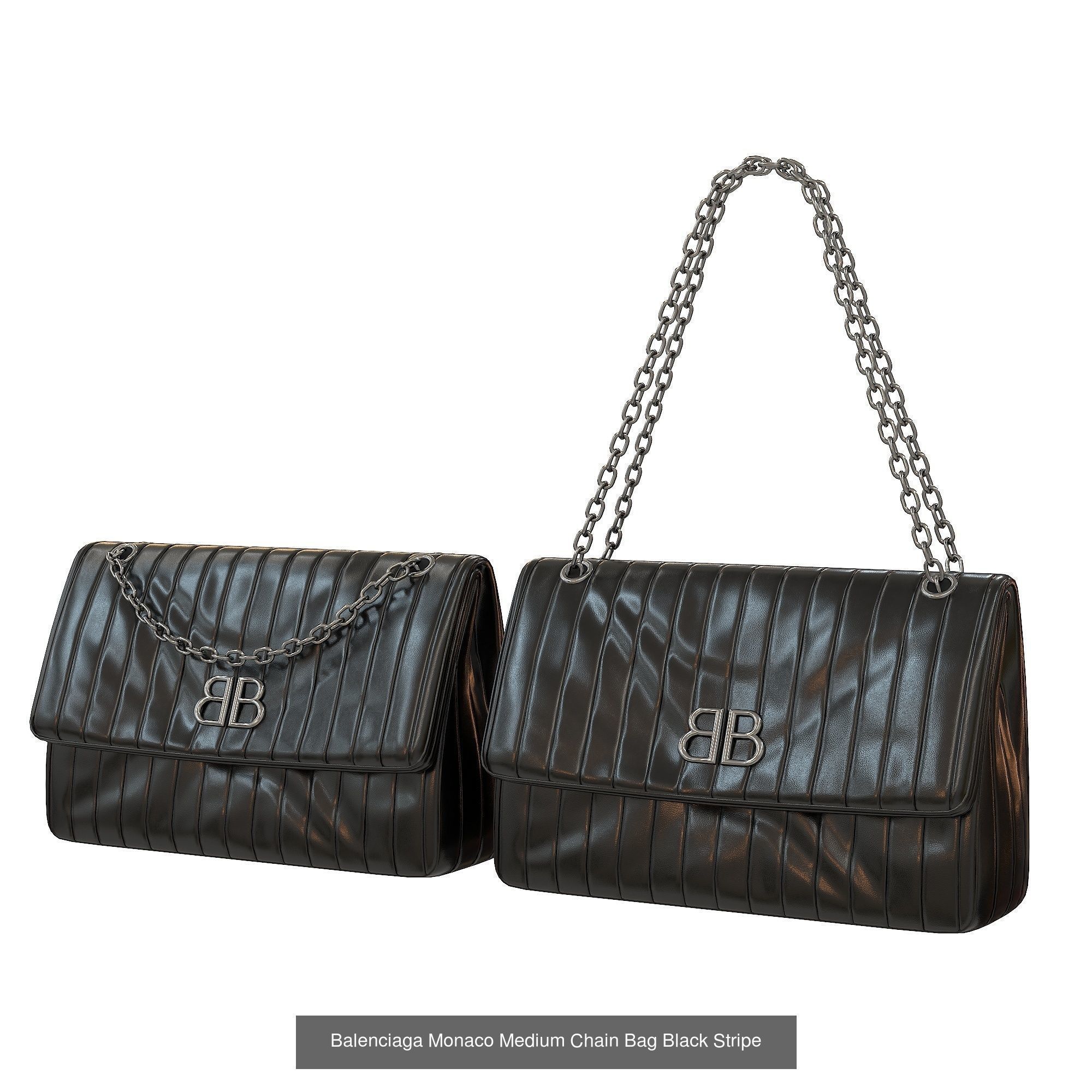 Balenciaga Monaco Medium Chain Bag 3D Model Collection_3