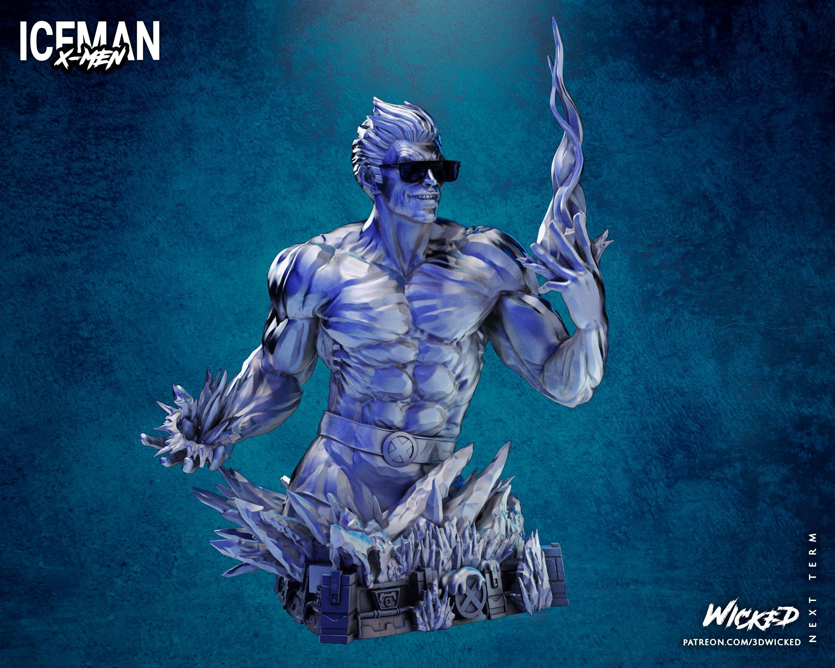 Wicked Marvel Iceman Bust Tested for 3d printing 3D print model_49