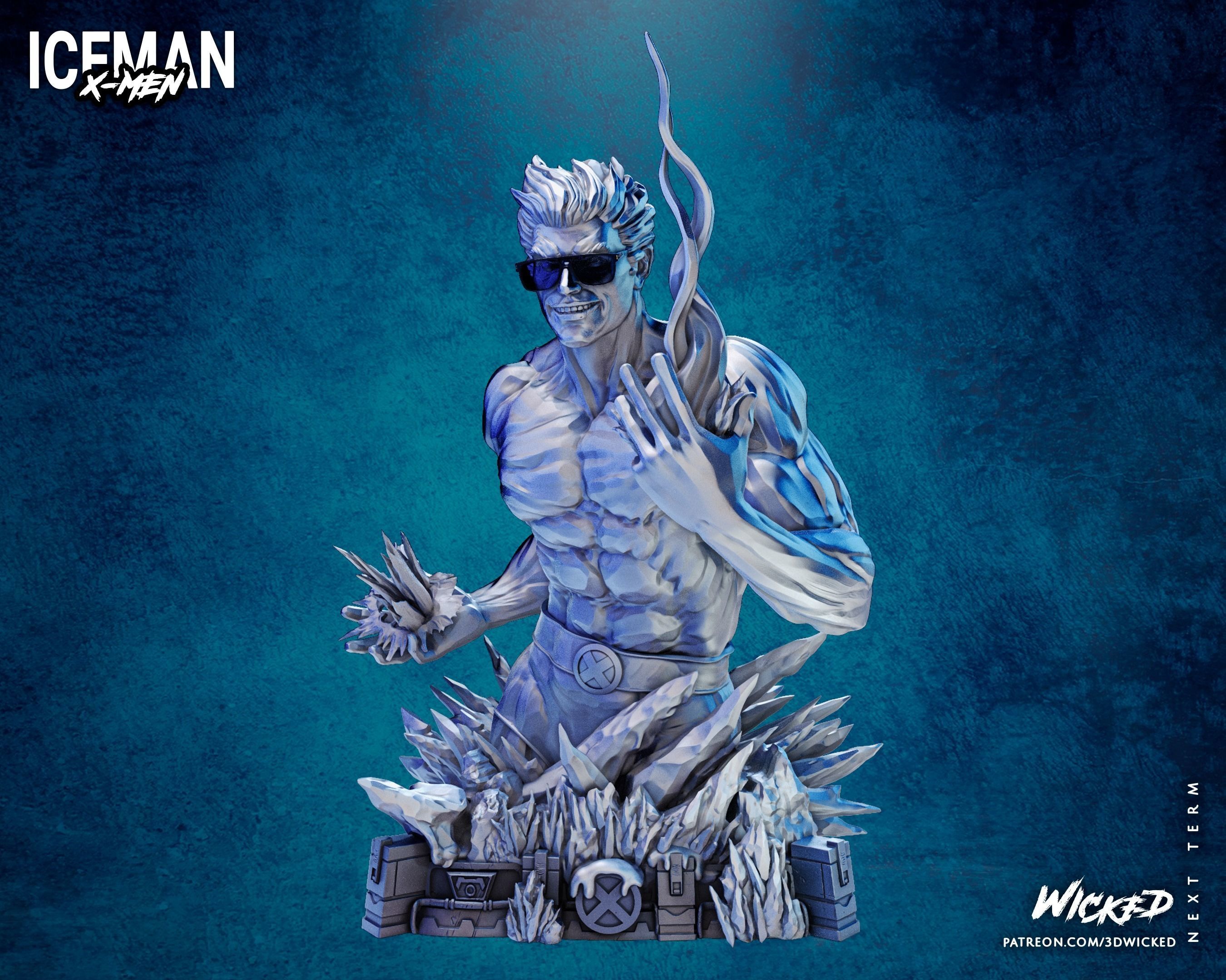 Wicked Marvel Iceman Bust Tested for 3d printing 3D print model_26